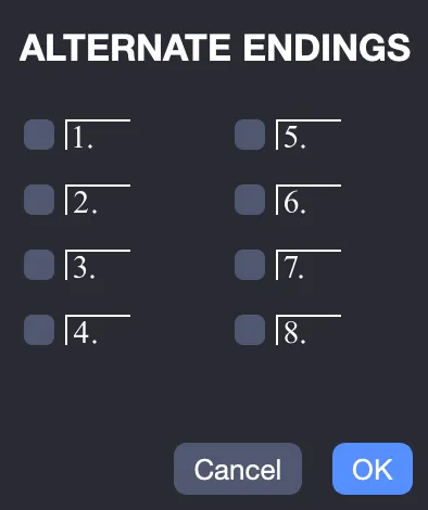 Alternate endings window