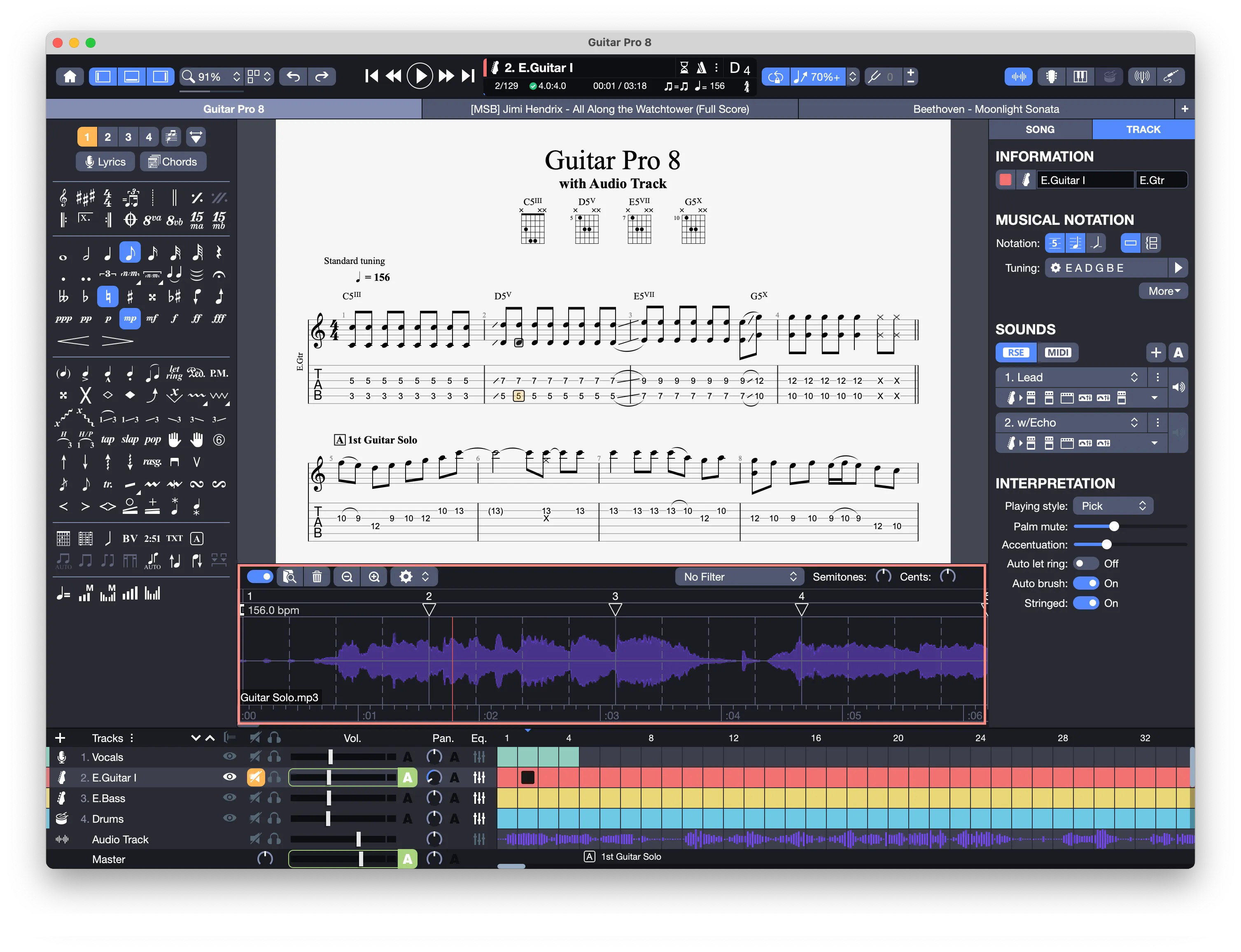 Audio track preview