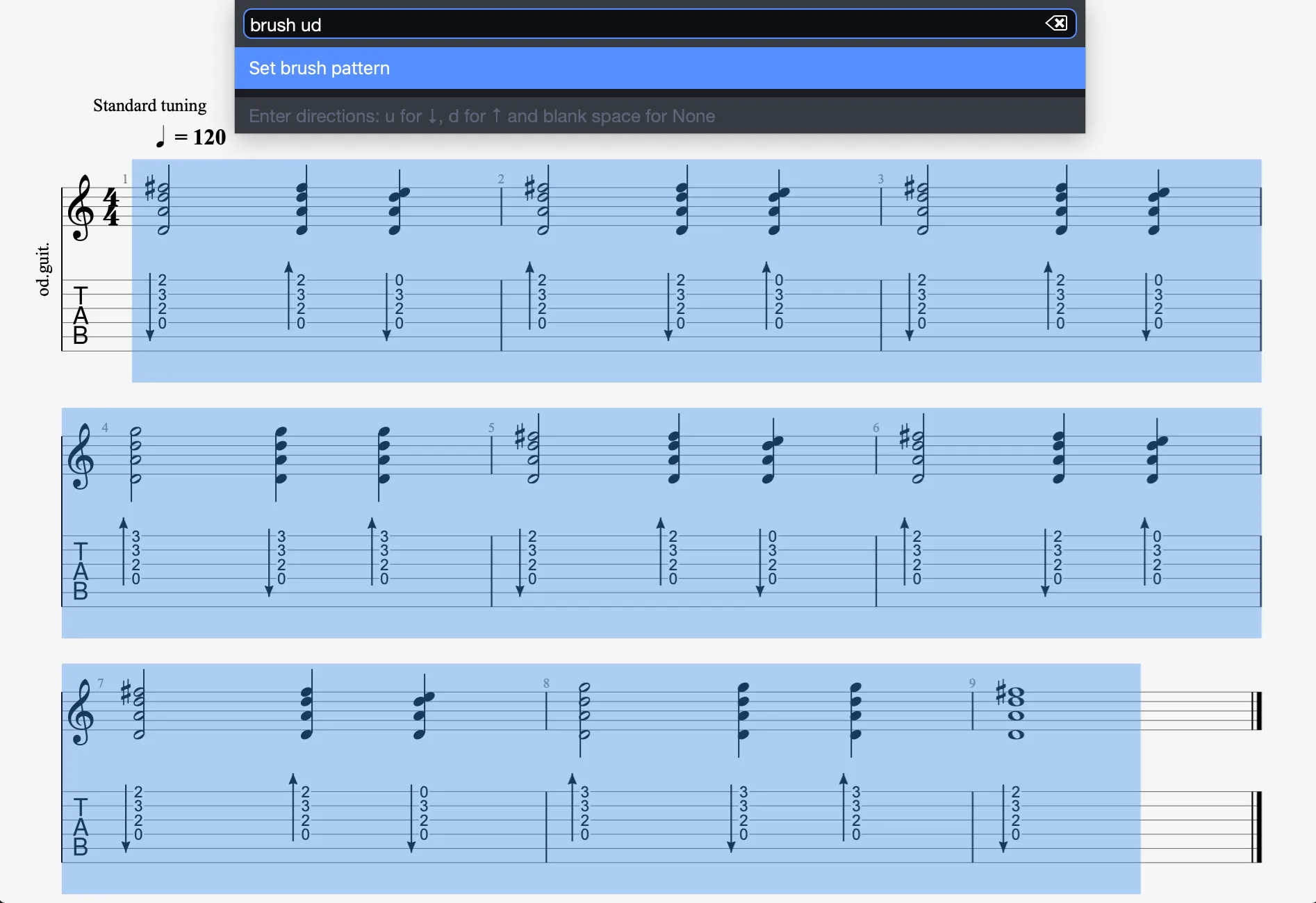 Brush pattern command