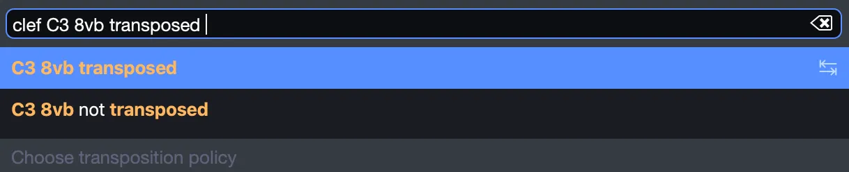 Clef settings applied
