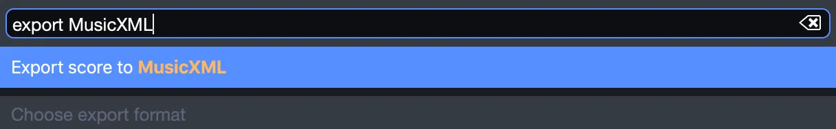 XML export command