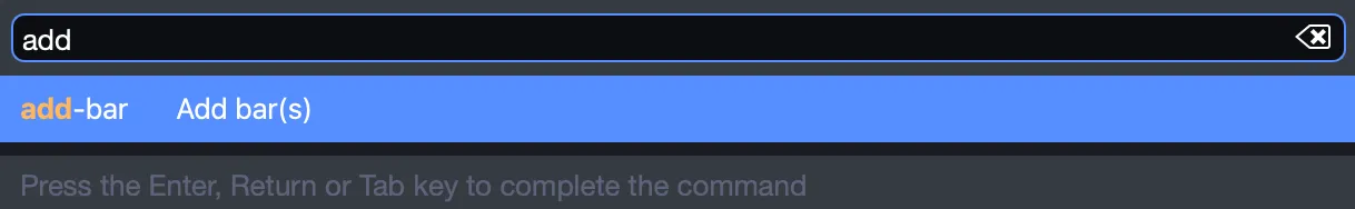 Add bar command