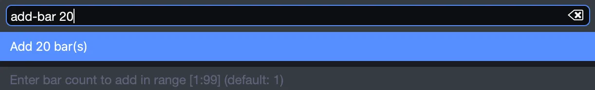 Add bar input