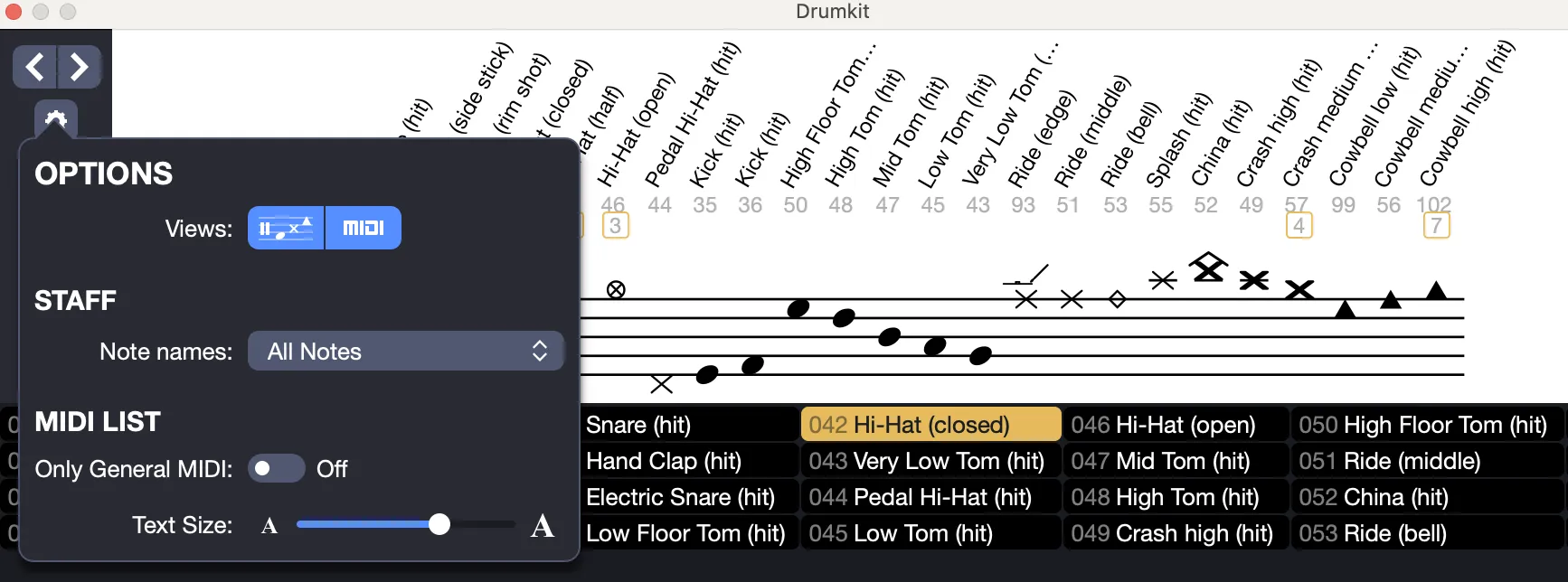 Drum Settings