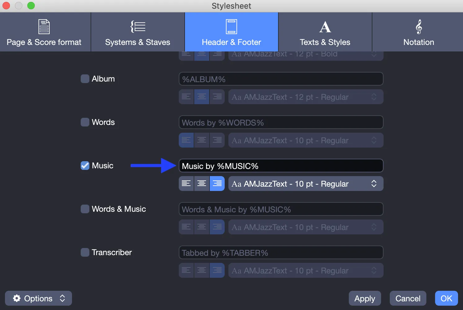Header example