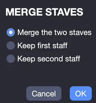Merge staves window