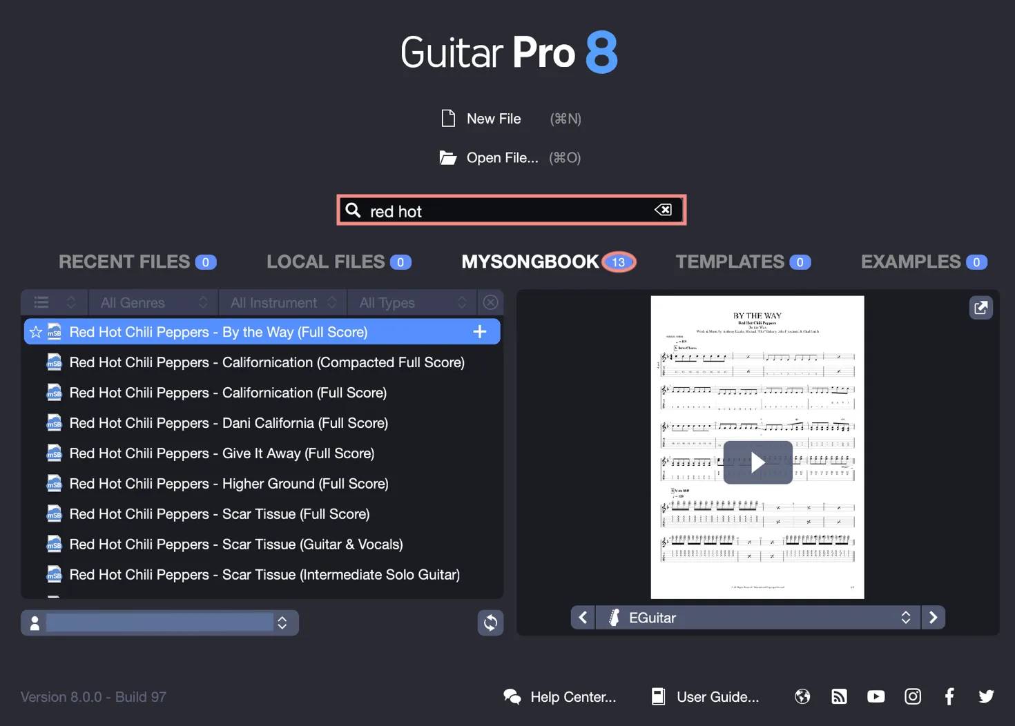 mySongBook search
