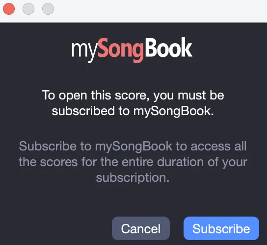 mySongBook purchase option