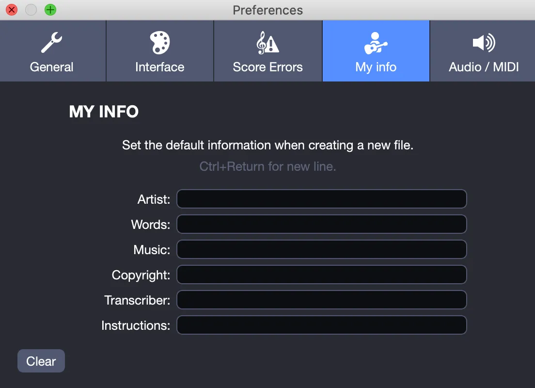 User information preferences