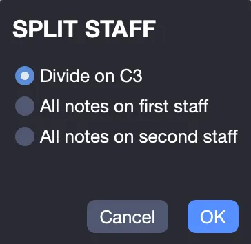 Split staff window