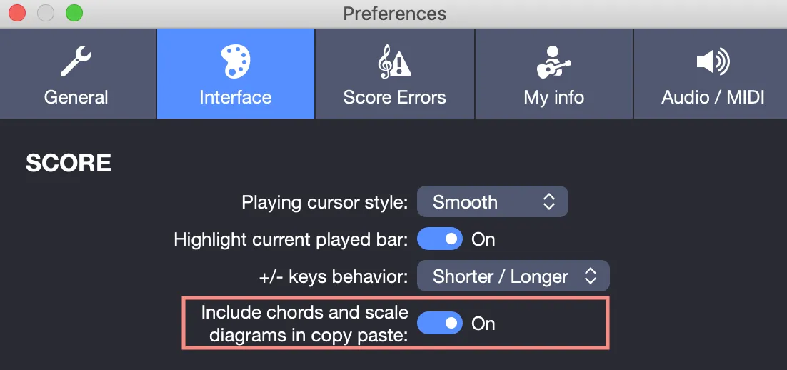 Copy/paste options