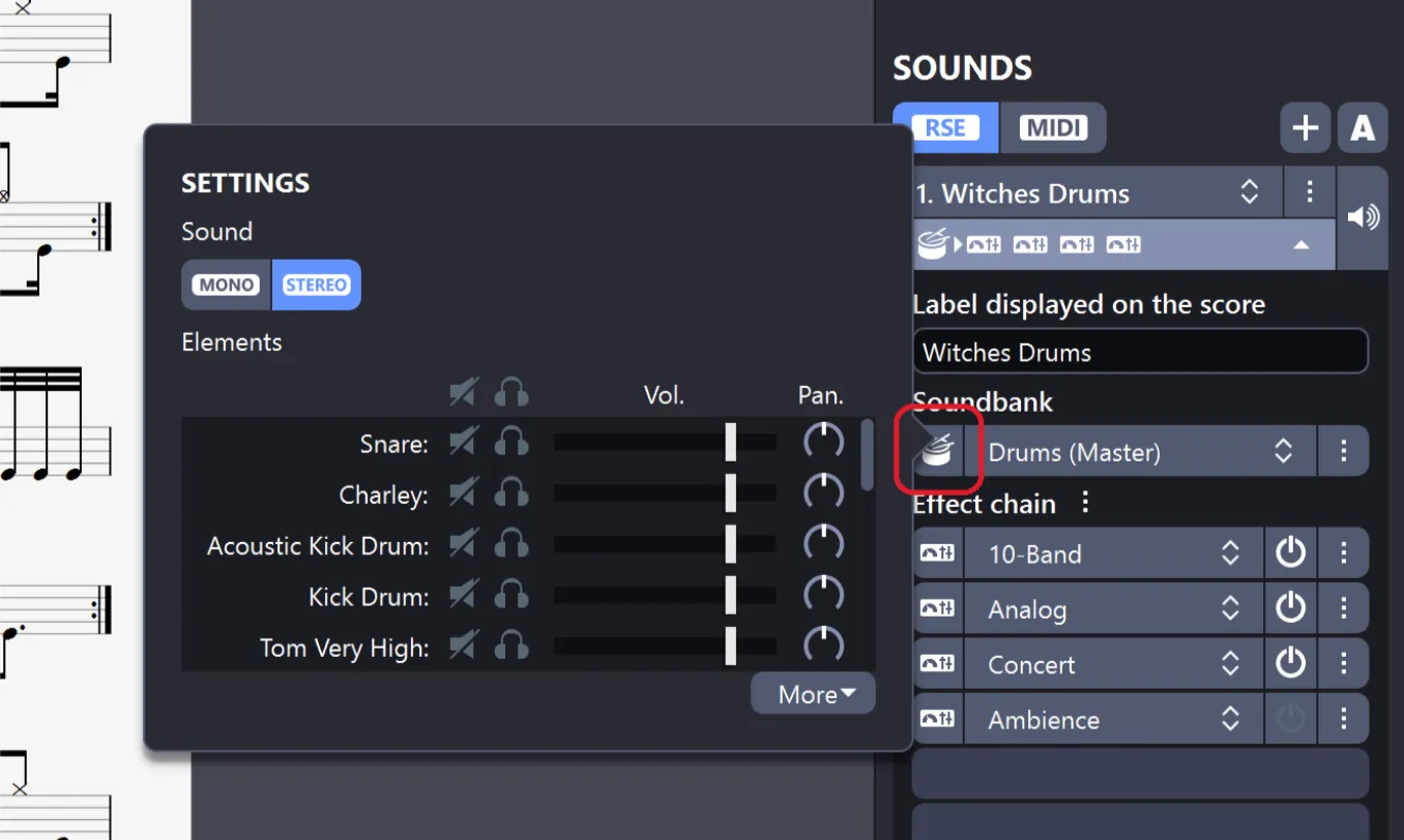 Drum mix popup