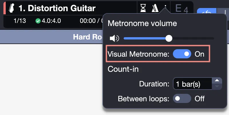 Metronome settings