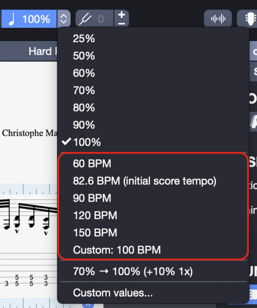 Fixed tempo