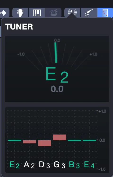 Polyphonic tuner window