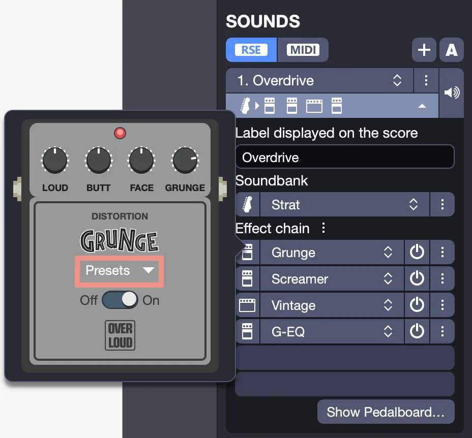 Effect presets