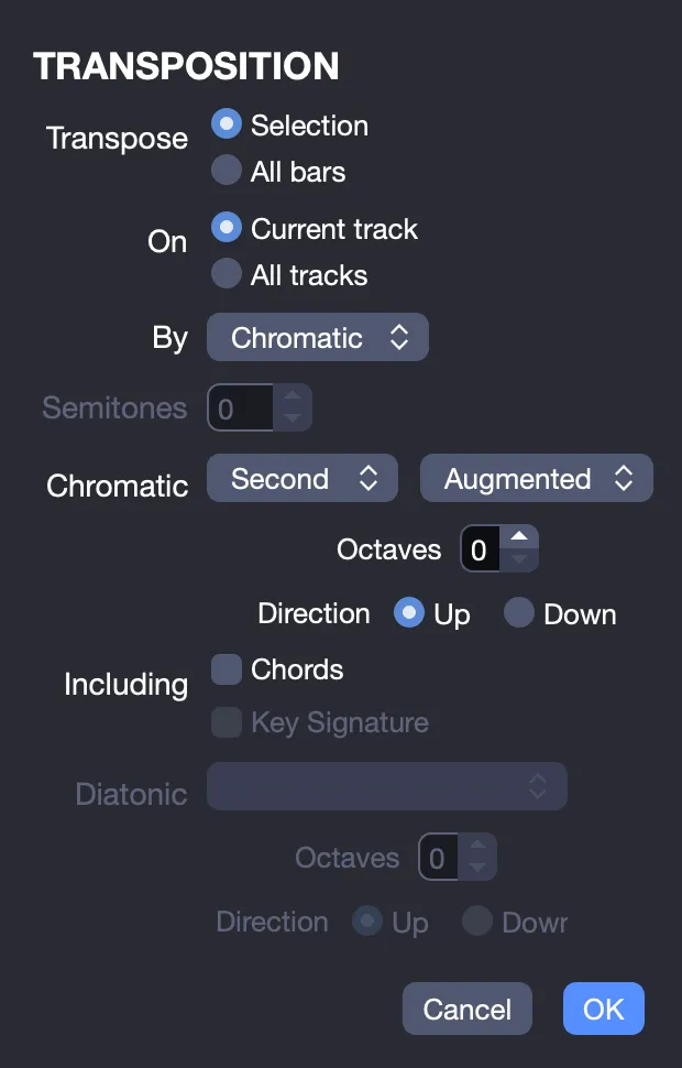 Chromatic transposition