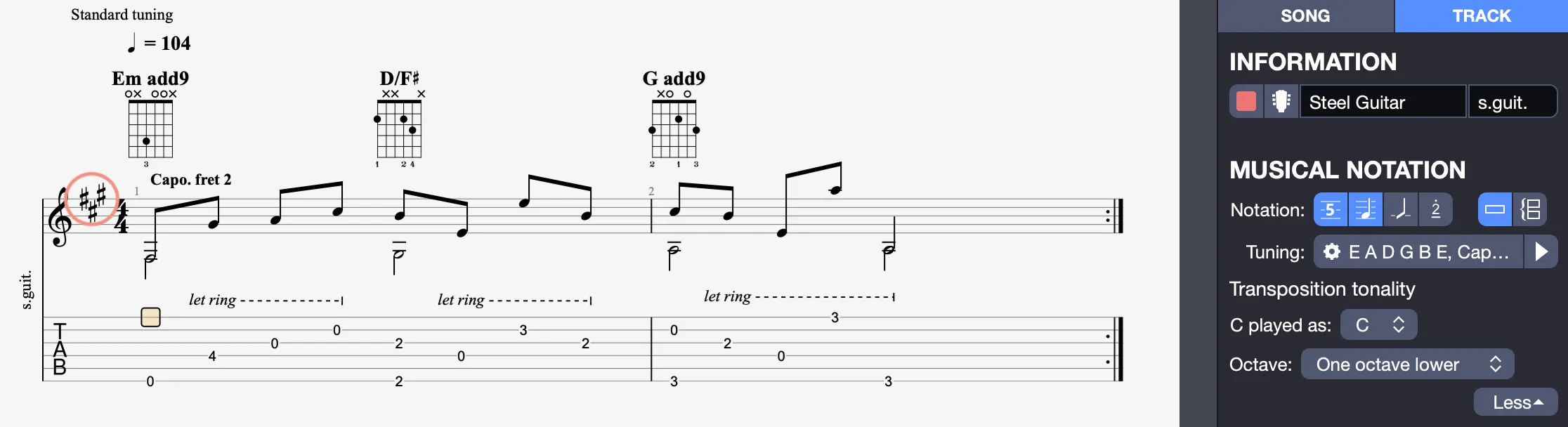 Cejilla sin transposición