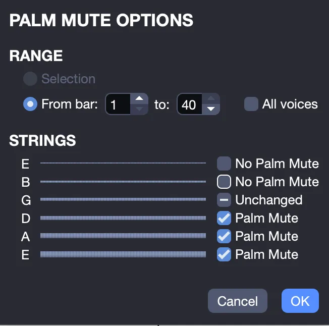 Ajustar el Palm Mute