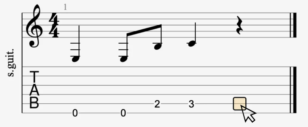 Cursor en la partitura