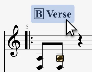 Clic sobre sección en la partitura