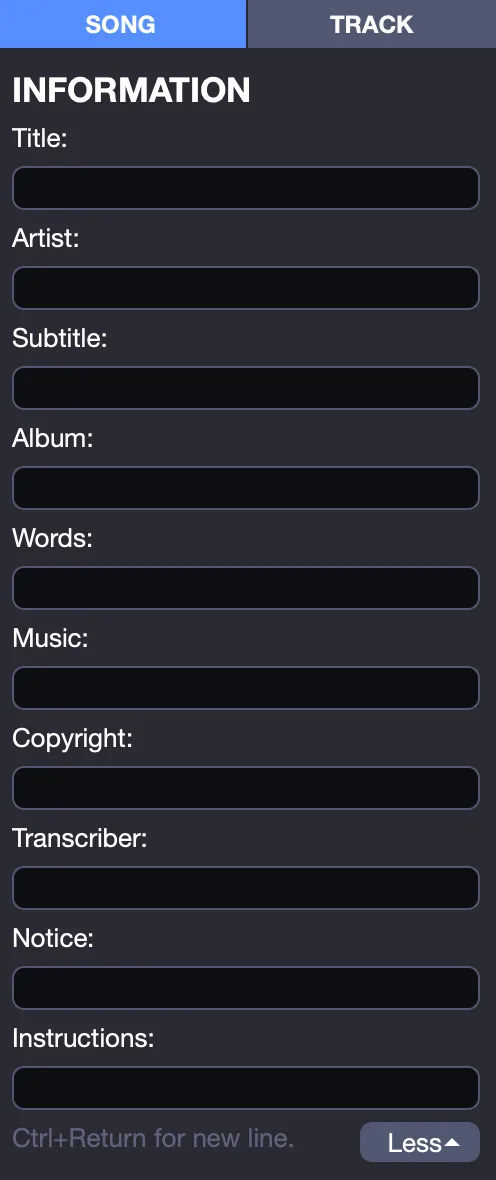Información de la partitura