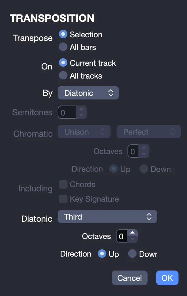 Transposición diatónica