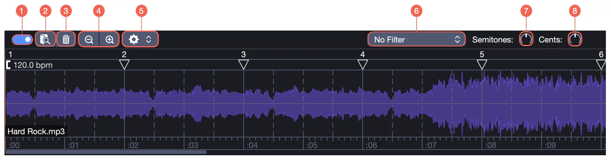 Options de la piste audio