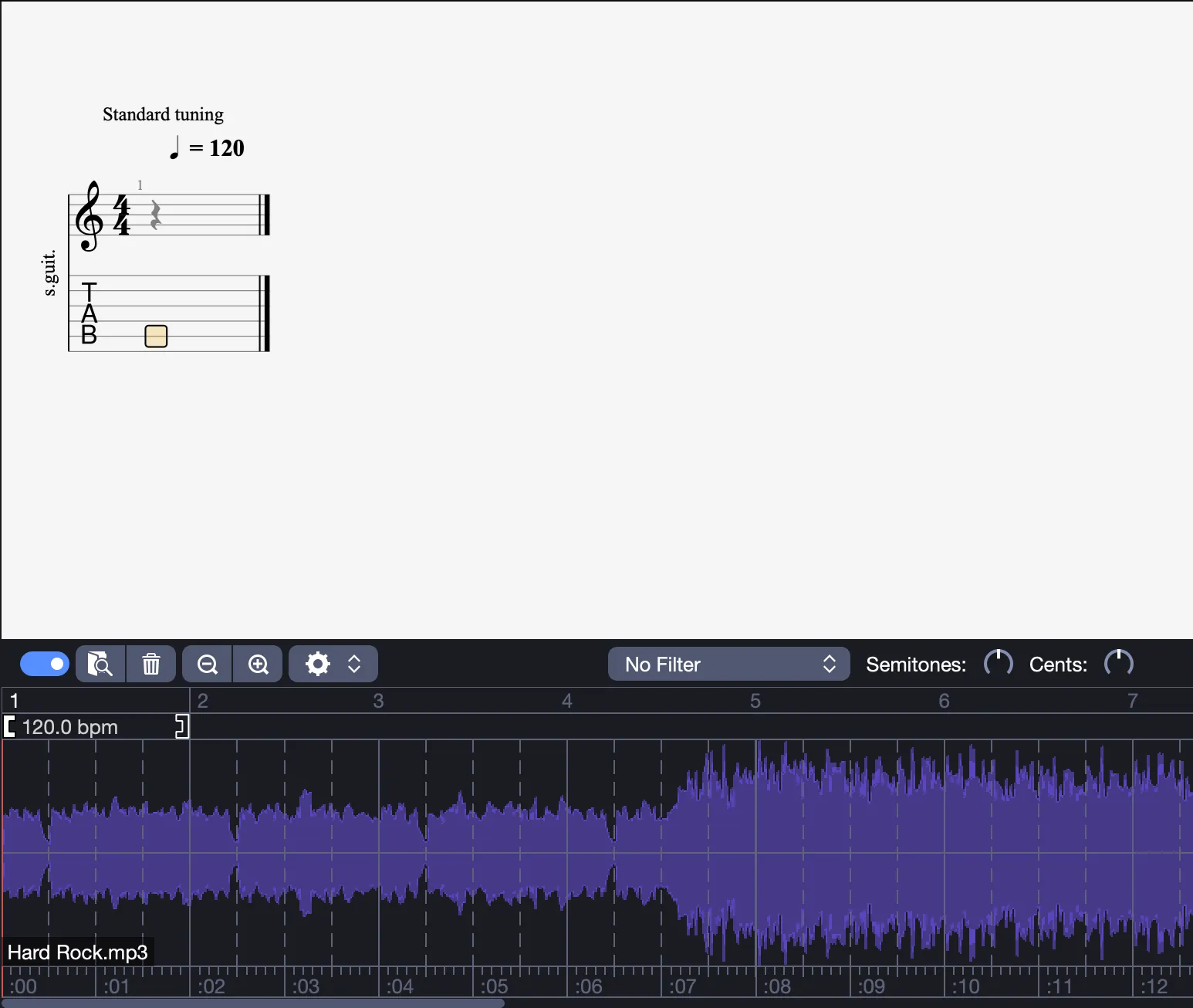 Piste audio dans un projet vierge