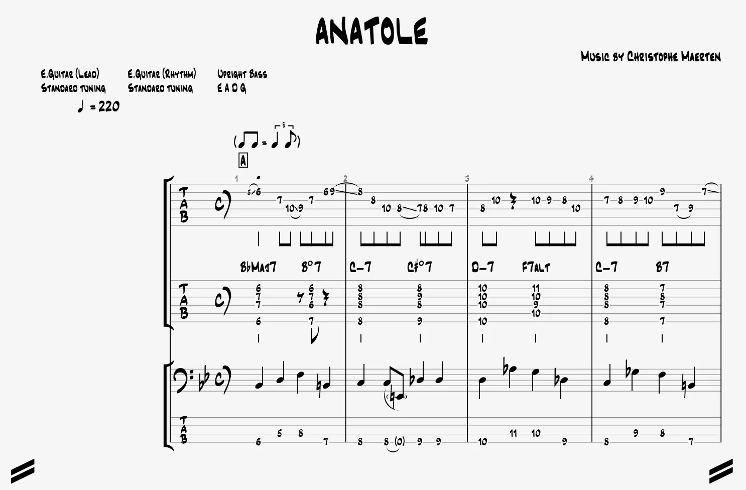 Exemple d’accolades dans Guitar Pro