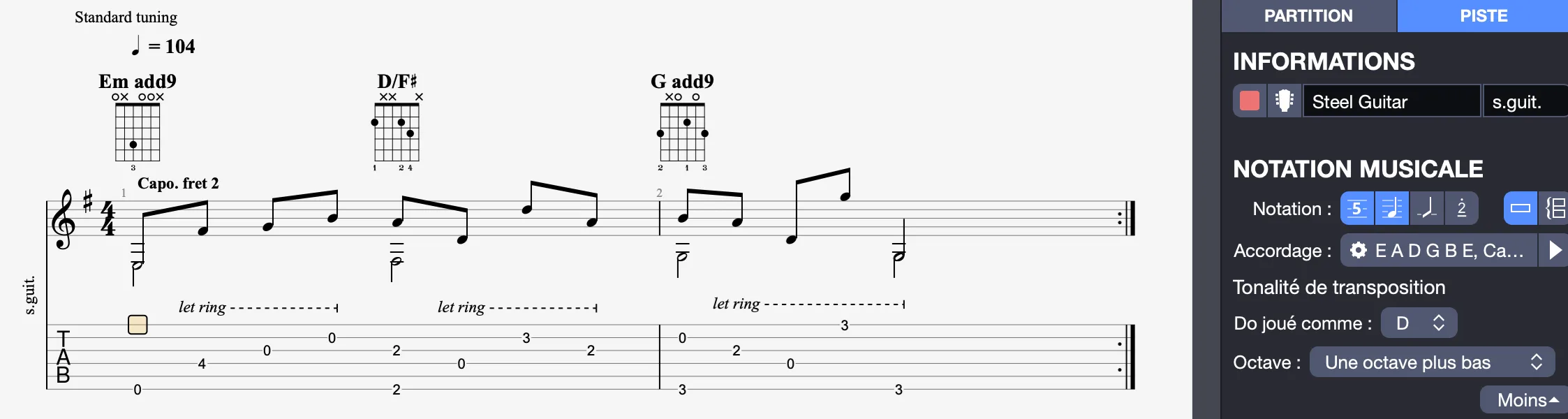Capodastre avec transposition