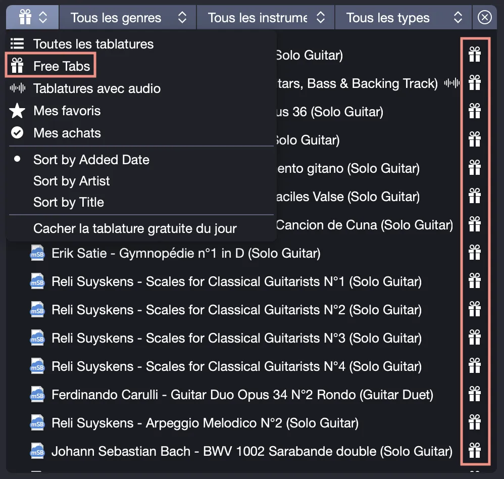 Accès Free Tabs