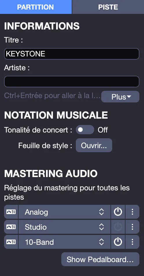 Inspecteur partition