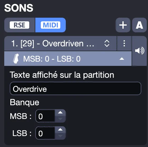 Son MIDI d’une piste dans l’inspecteur
