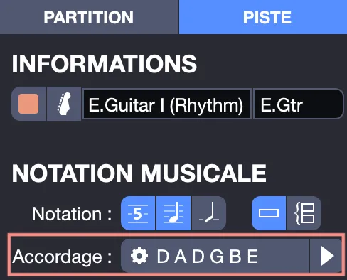 Accordage dans l’inspecteur