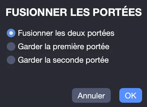 Fenêtre fusionner les portées