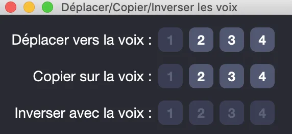 Fenêtre Déplacer/Copier/Échanger les voix