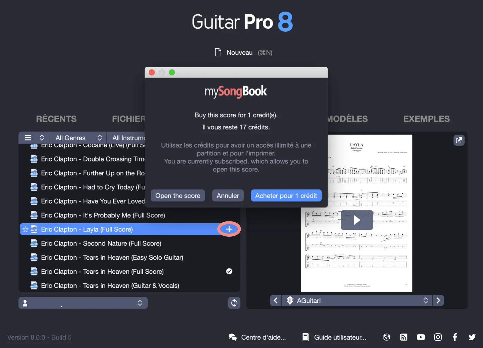 Option d’achat mySongBook