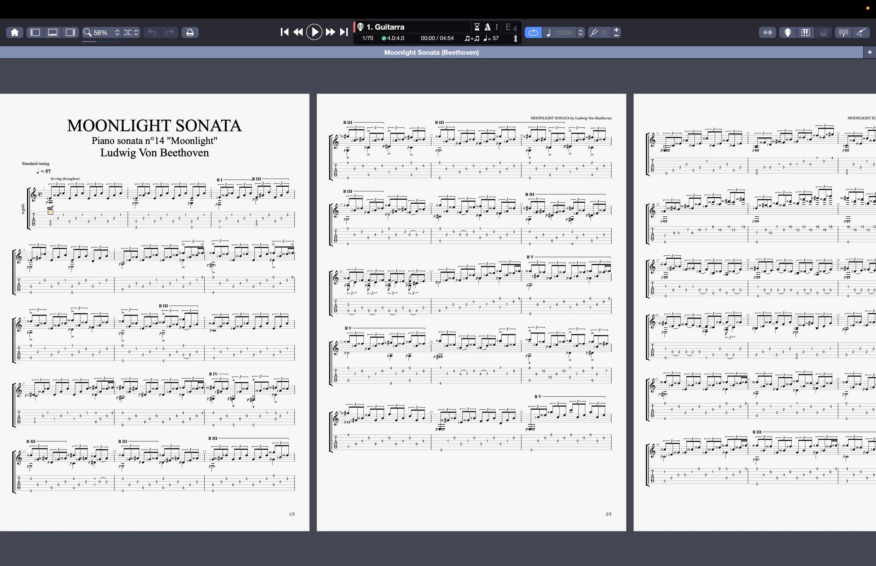 Mode page - horizontal