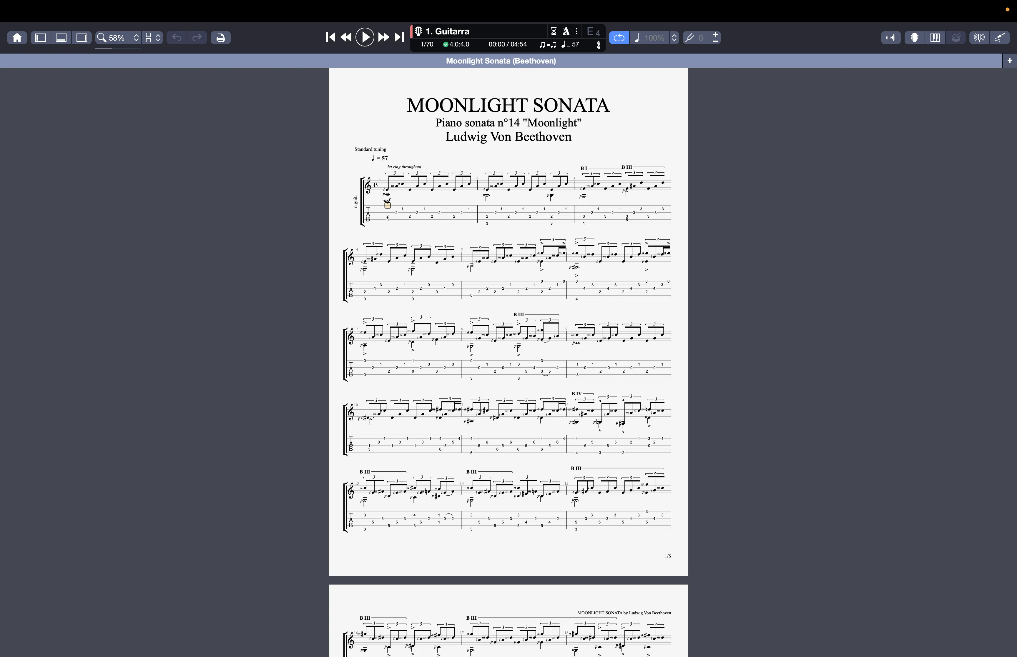 Mode page - vertical