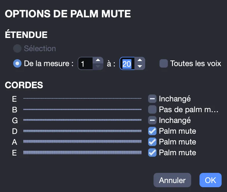 Ajuster le Palm Mute