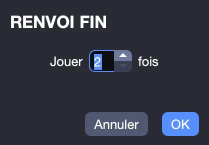Fenêtre renvoi fin