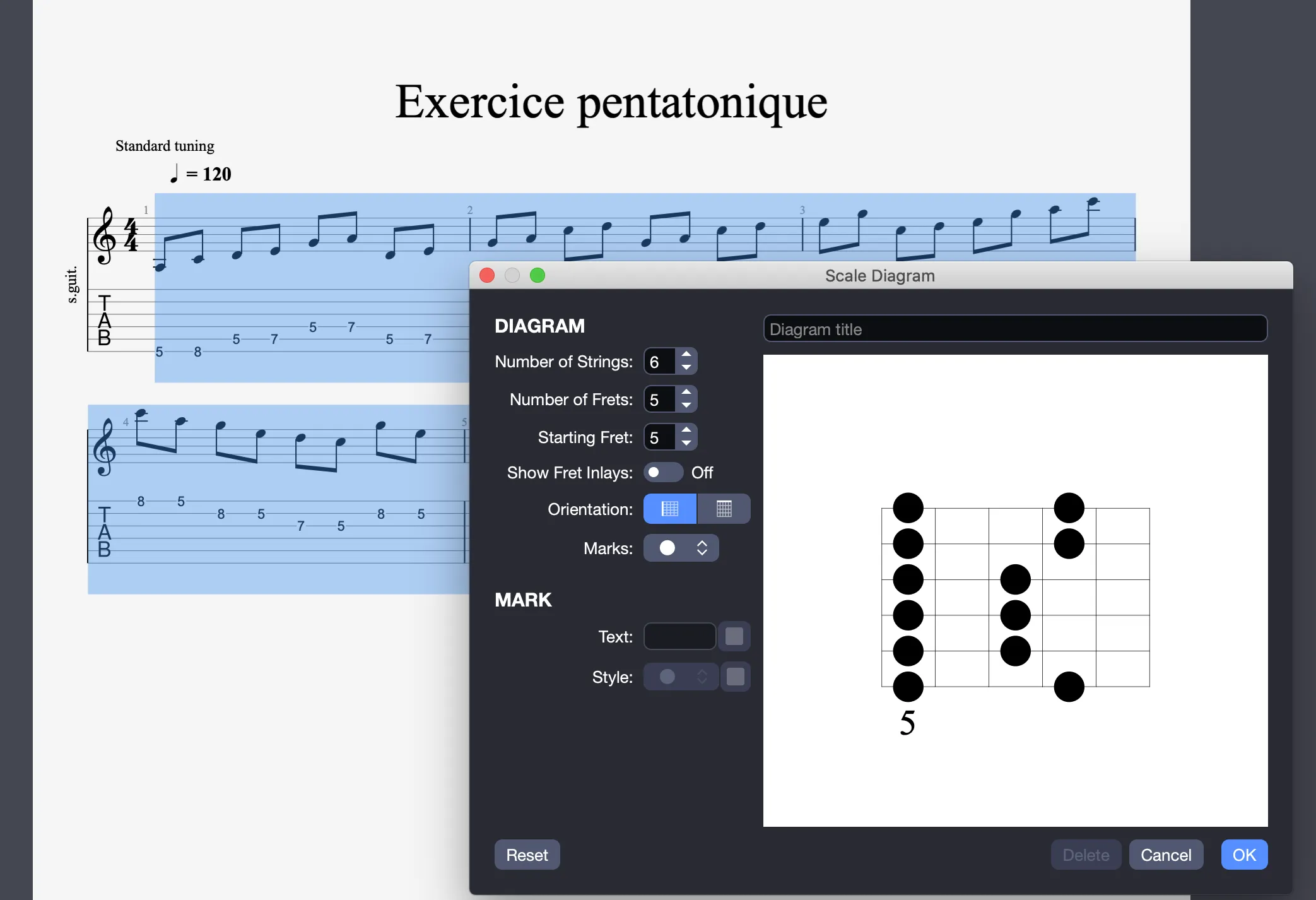 Personnalisation d’un diagramme depuis une sélection