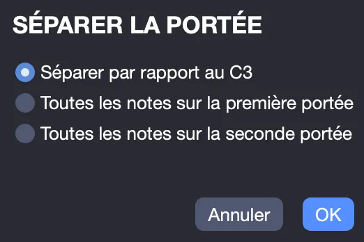 Fenêtre séparer la portée