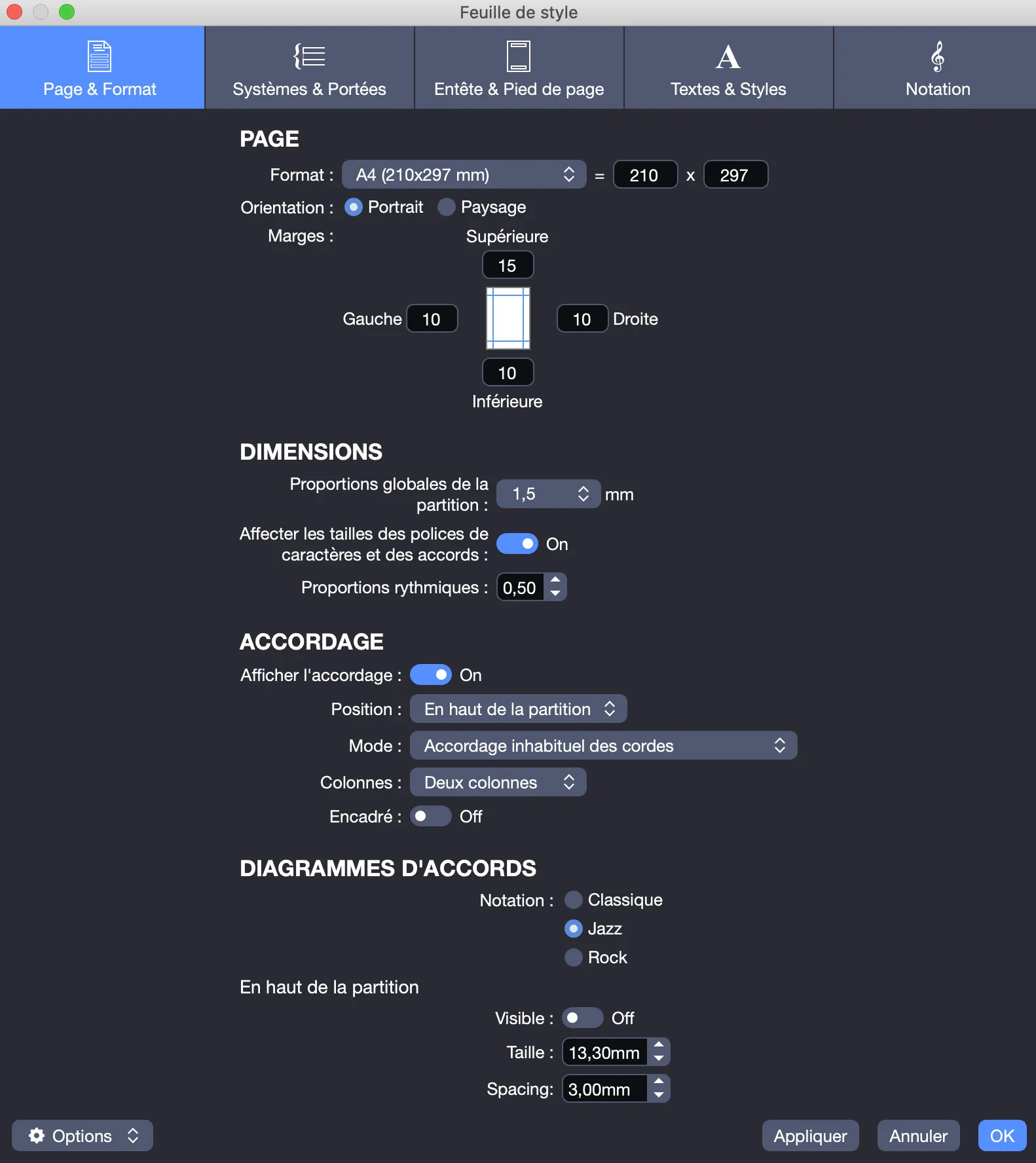 L’onglet Page & Format