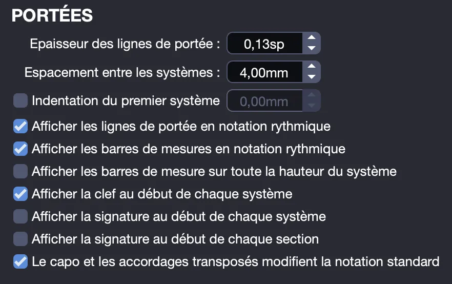 Section Portées