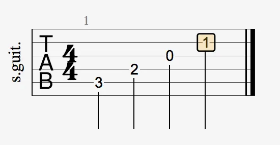Tablature dans Guitar Pro