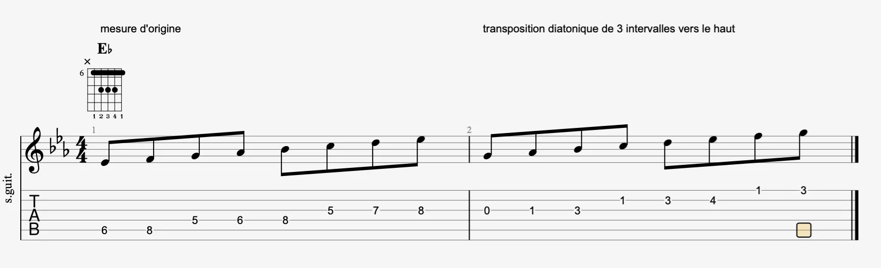 Exemple de transposition diatonique