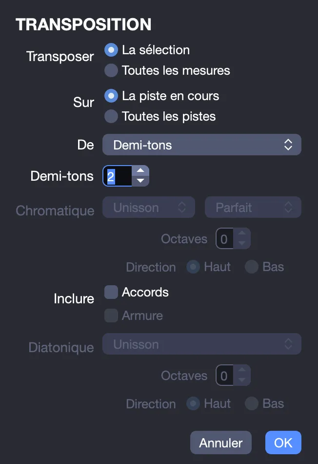 Transposition par demi-tons