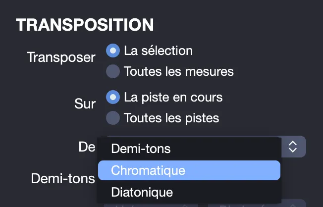 Type de transposition